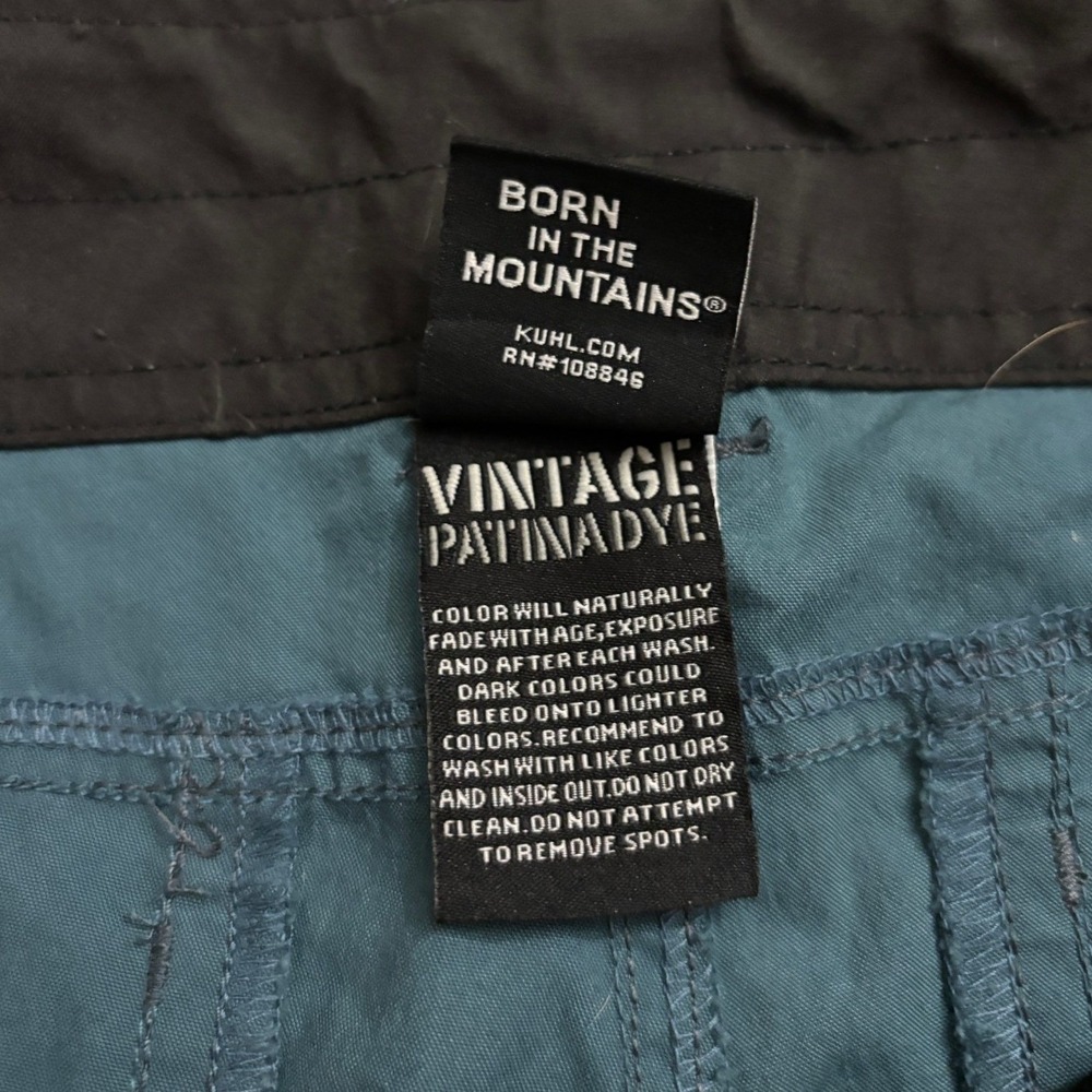 KÜHL Renegade Cargo Hiking Shorts Mens 33 Blue Outdoor Trail Utility Patina Dye - Picture 7 of 12